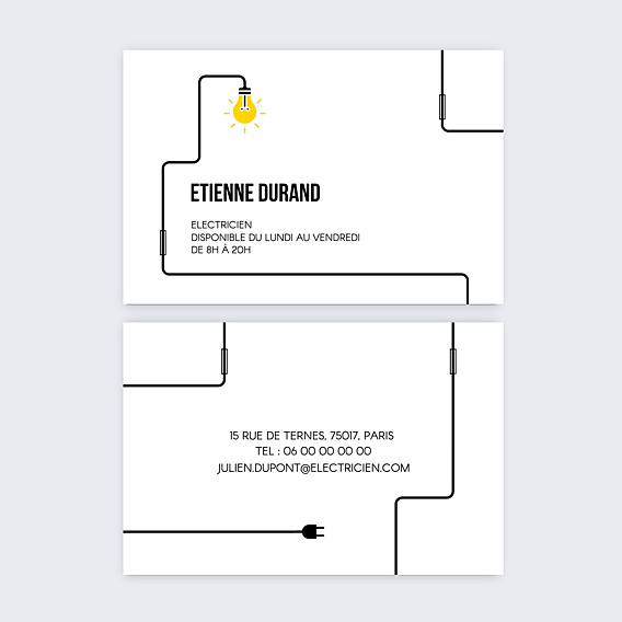 Carte de visite Pour un Electricien