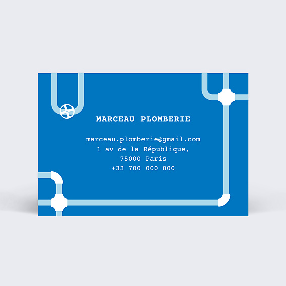 Carte de visite Plombier Bleu