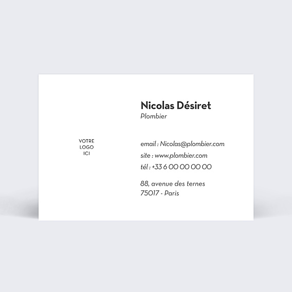 Carte de visite Minimaliste blanche