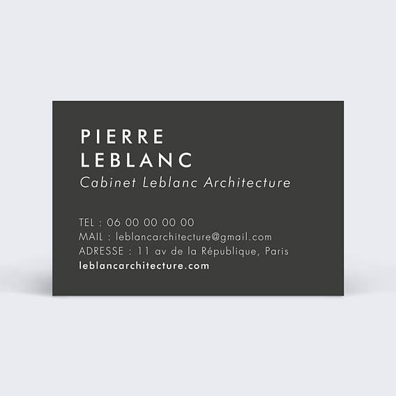 Carte de visite Architecte Graphique Verso