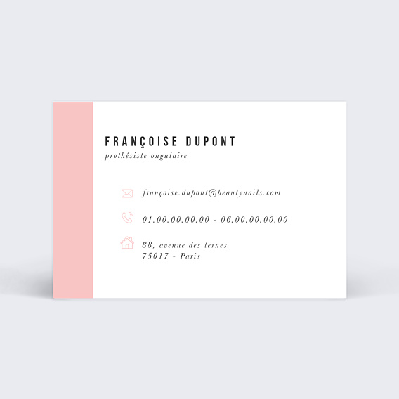 Carte de visite Onglerie rose Verso