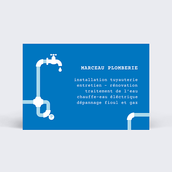 Carte de visite Plombier Bleu