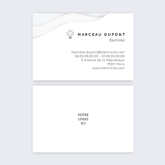 Carte de visite Electricien minimaliste