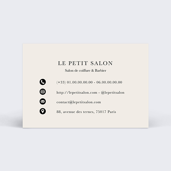 Carte de visite Barbier Verso