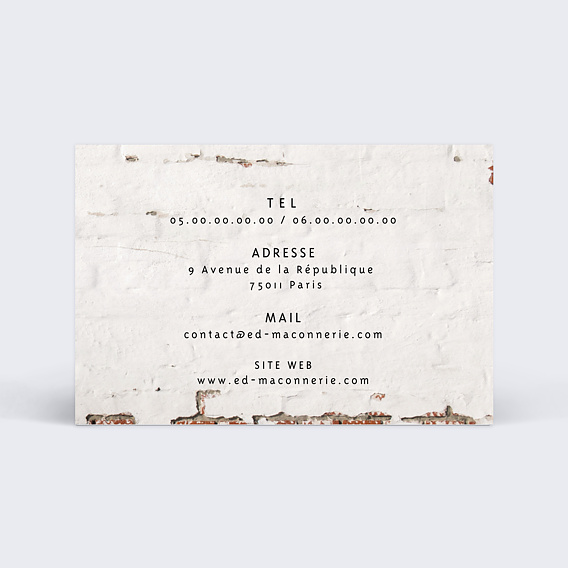 Carte de visite Maçon Verso