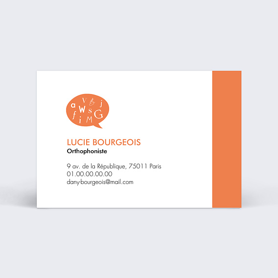 Carte de visite Orthophoniste Recto