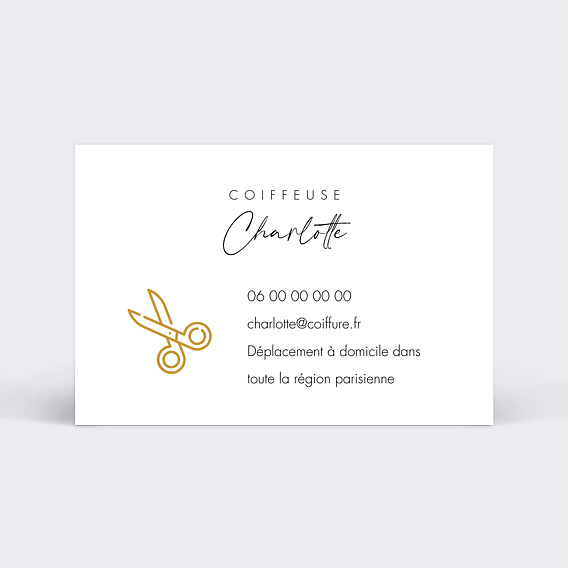Carte de visite Coiffeuse Verso