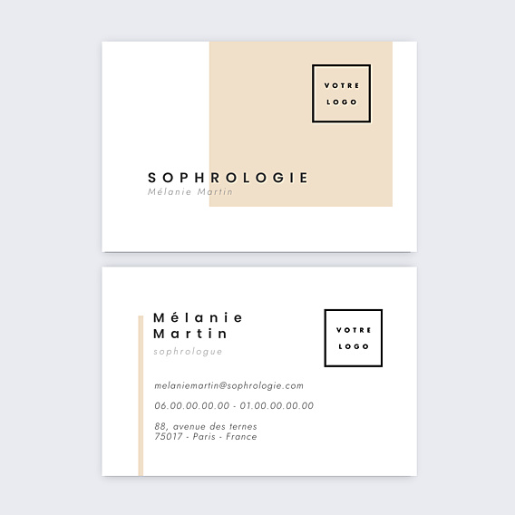 Carte de visite Sophrologie minimaliste