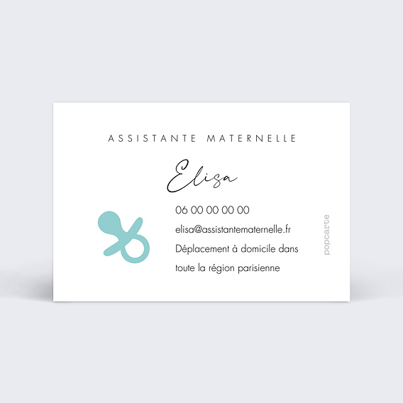 Carte de visite Assistante maternelle Verso