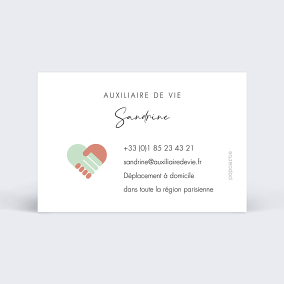Carte de visite Auxiliaire de vie Verso
