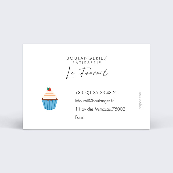 Carte de visite Boulangerie Pâtisserie Verso