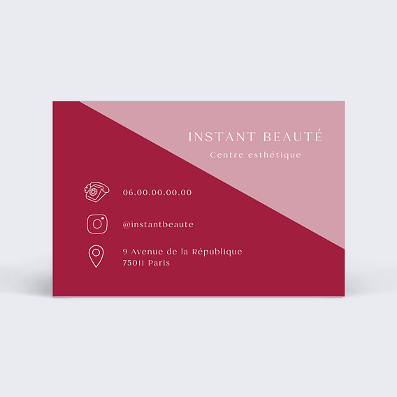 Carte de visite Esthéticienne design Verso