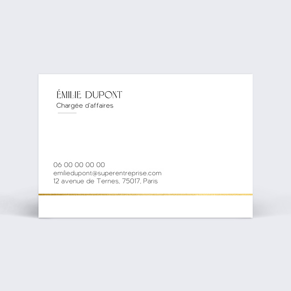 Carte de visite Minimaliste Verso