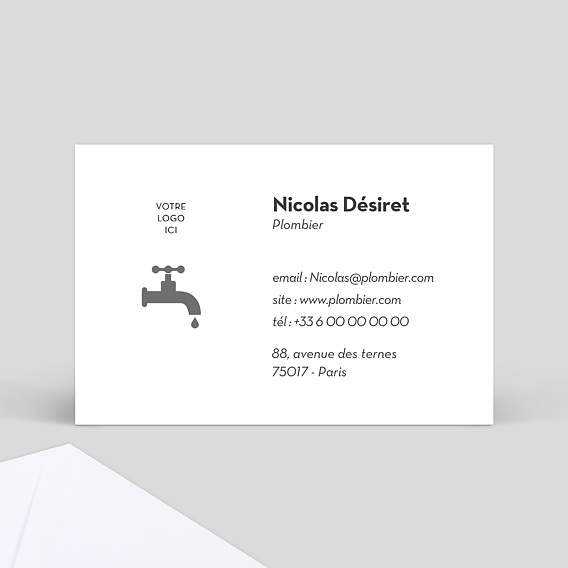 Carte de visite Minimaliste blanche Recto