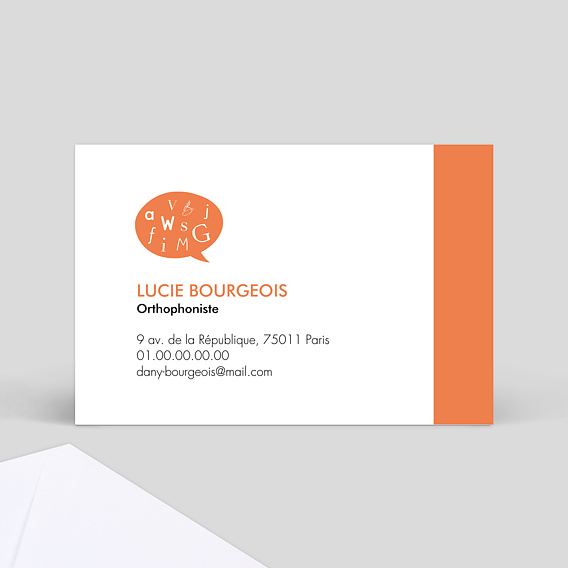 Carte de visite Orthophoniste Recto