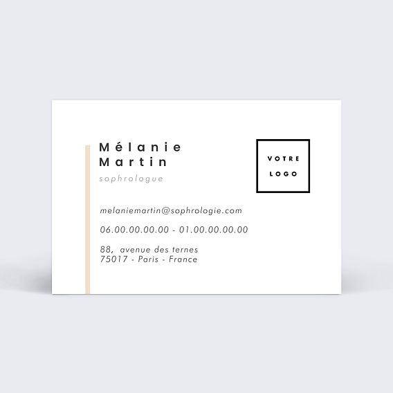 Carte de visite Sophrologie minimaliste Verso