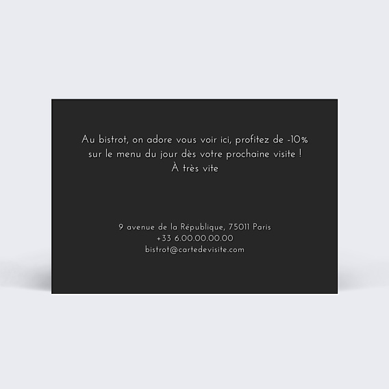 Carte de visite Restaurant Bar