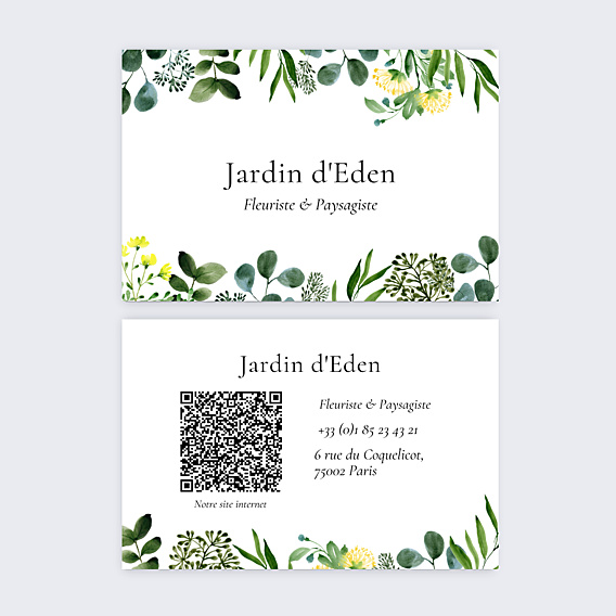 Carte de visite Fleuriste Paysagiste