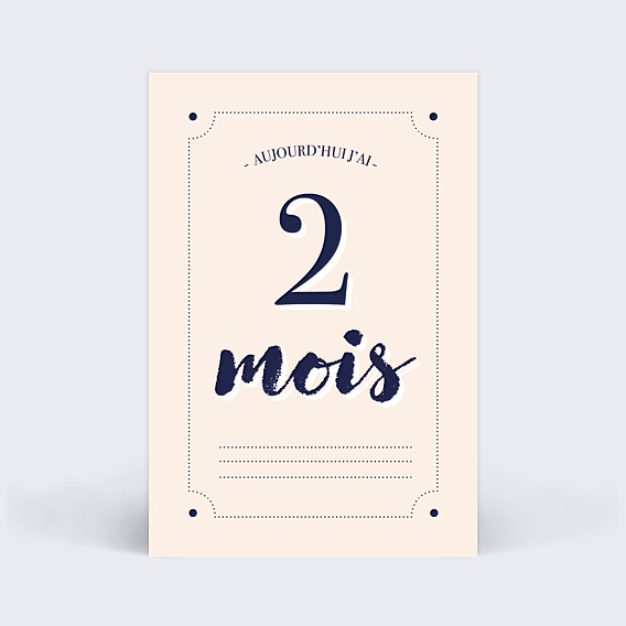 Carte Étape Bébé Typographie