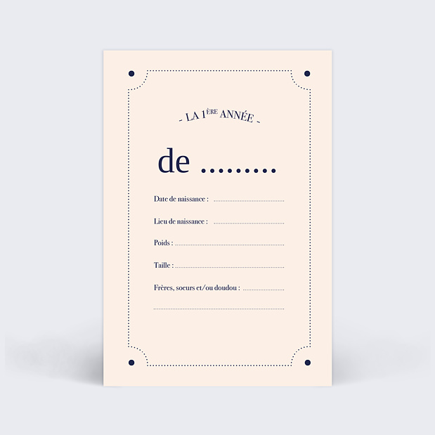Cartes étapes bébé Typographie