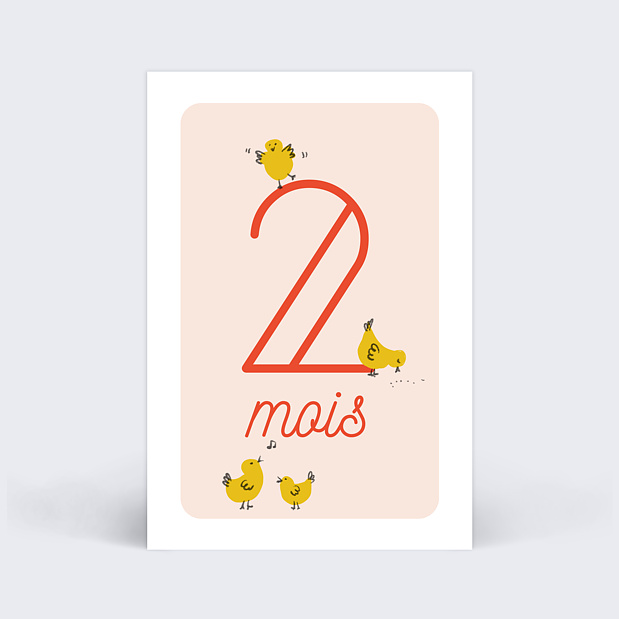 Cartes étapes bébé Jolis animaux Carte 3