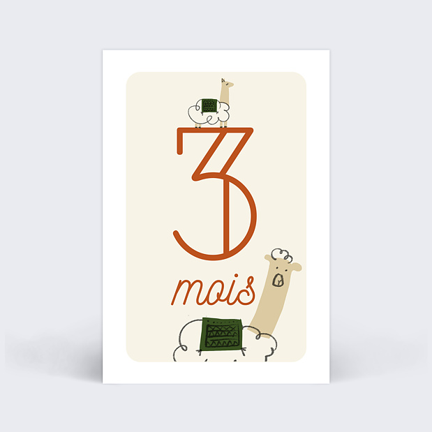 Cartes étapes bébé Jolis animaux Carte 4