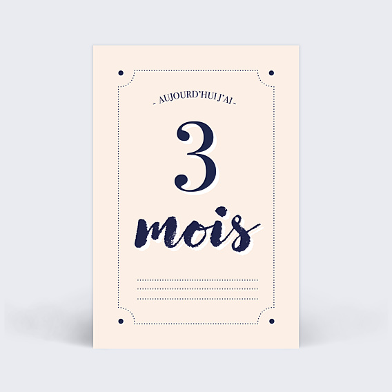 Carte Étape Bébé Typographie
