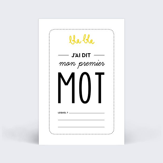 Cartes étapes bébé Mes premières fois Carte 6