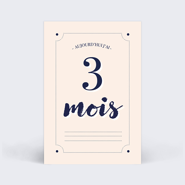 Cartes Étapes Bébé Typographie Carte 4