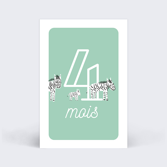 Carte étape bébé Jolis Animaux Carte 5