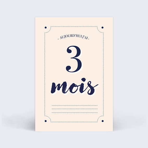 Carte étape bébé Typographie Carte 4