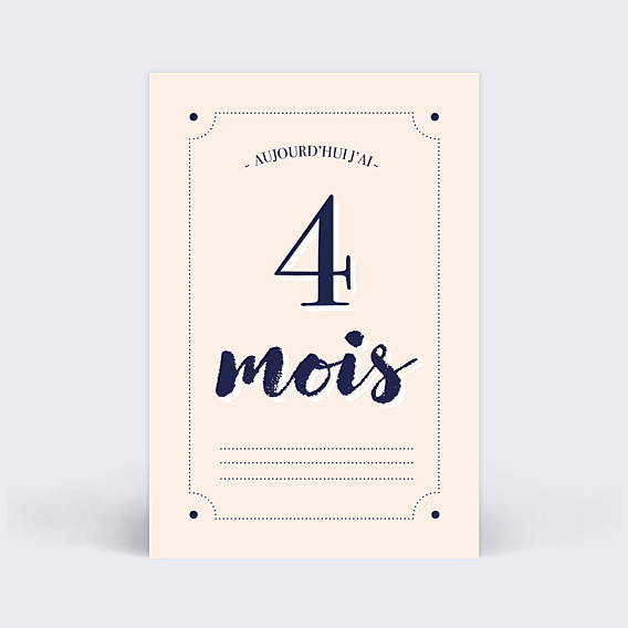 Carte Étape Bébé Typographie