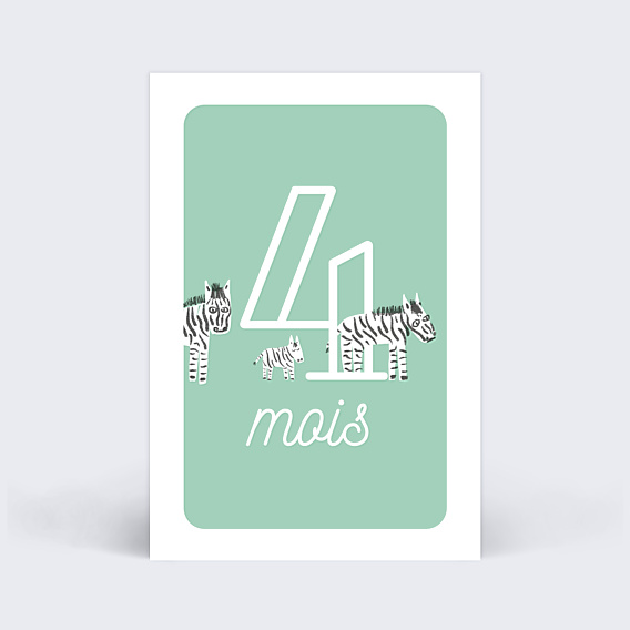 Carte Étape Bébé Jolis Animaux