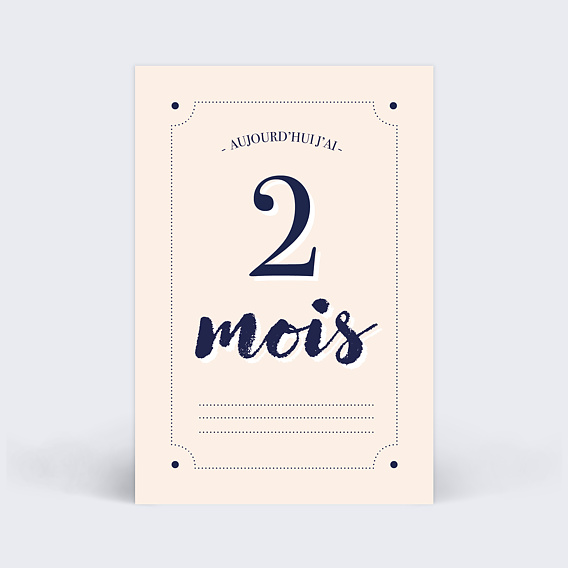 Carte étape bébé Typographie Carte 3