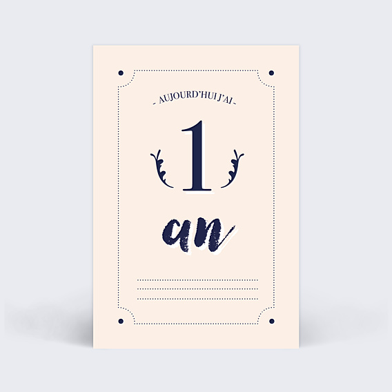 Carte Étape Bébé Typographie