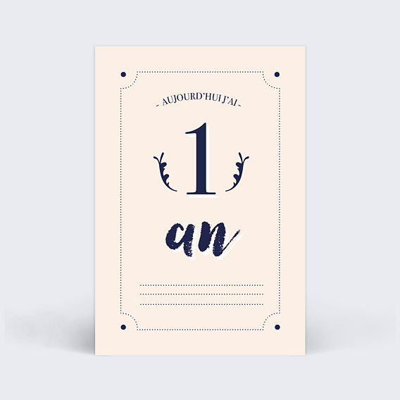 Carte étape bébé Typographie Carte 6