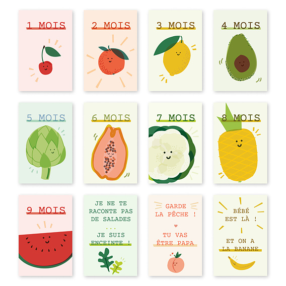 Carte étape bébé Grossesse Après 4