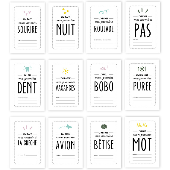 Carte étape bébé Mes Premières Fois Après 4