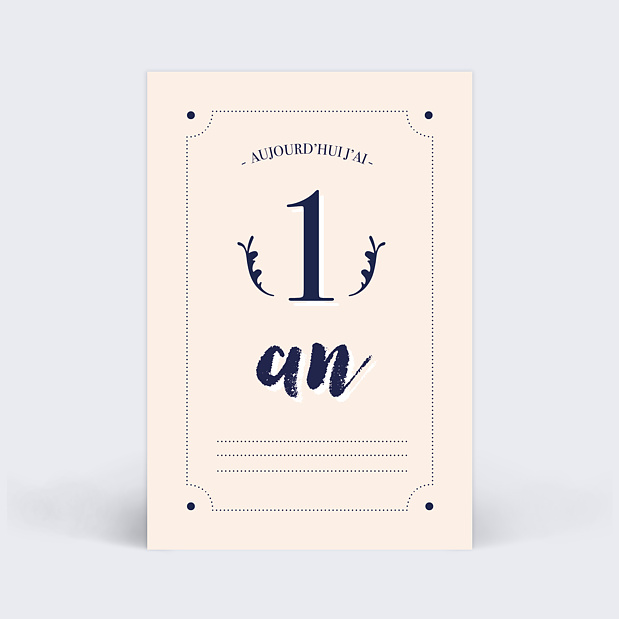 Cartes Étapes Bébé Typographie Carte 6