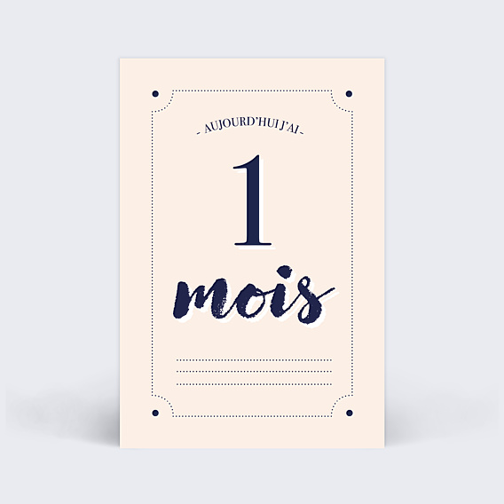 Carte Étape Bébé Typographie