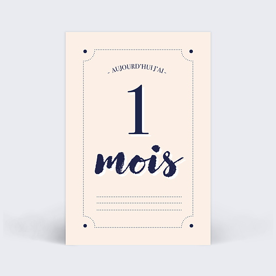 Carte étape bébé Typographie Carte 2