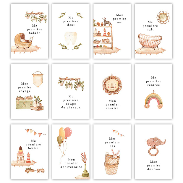 Cartes étapes bébé Petit Cocon