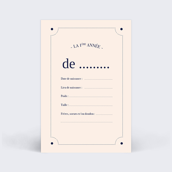 Carte étape pour bébé typographie