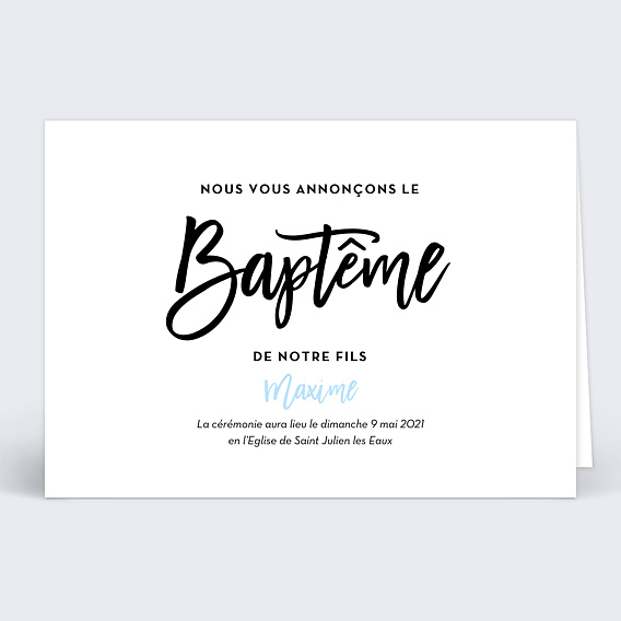 Faire-part Baptême Faire-part baptême calligraphie
