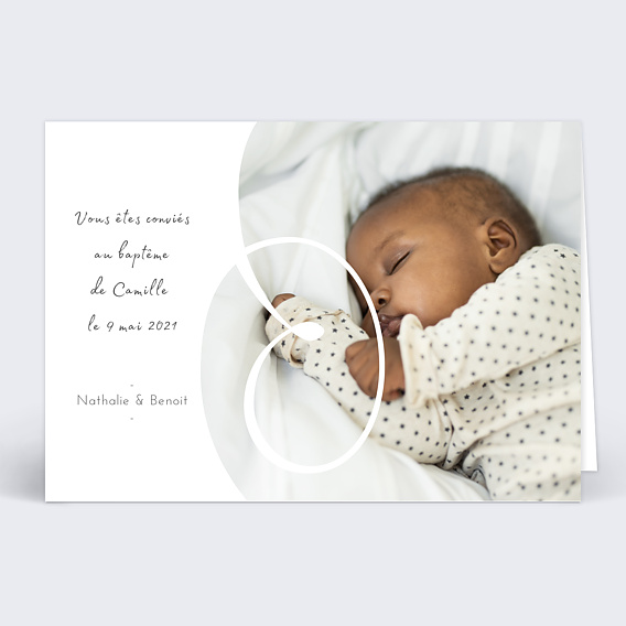 Faire-part Baptême Faire-part baptême classique spirale