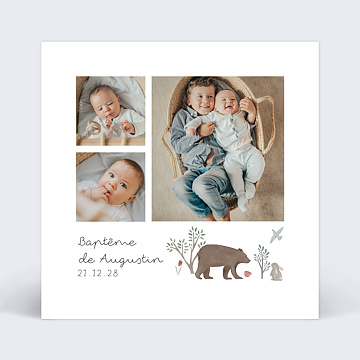 Faire-part Baptme Ourson
