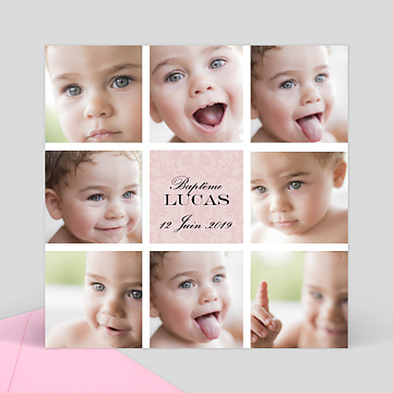 Invitation baptême scrapbooking