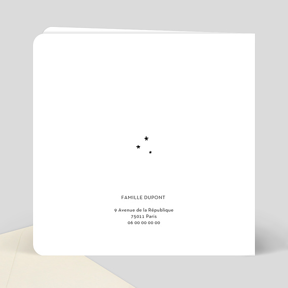 Faire-part baptême Bébé Verso