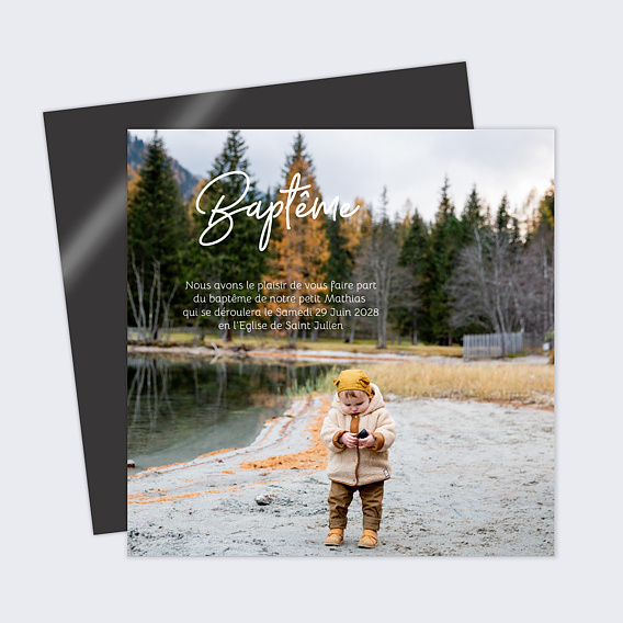 Faire-part baptême Typographie