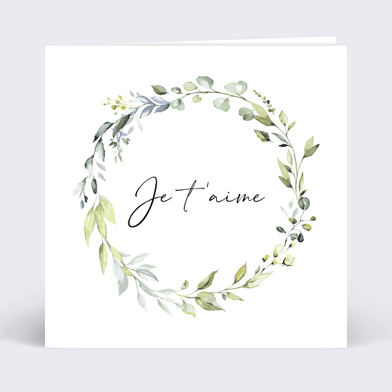 Carte d'Amour Couronne de Feuilles